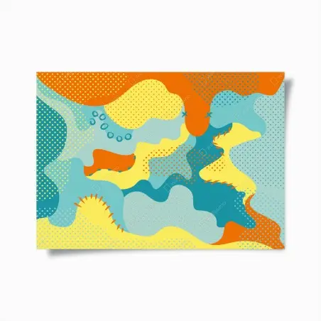 Poster lebendige abstrakte pop-art-komposition – Pixers®