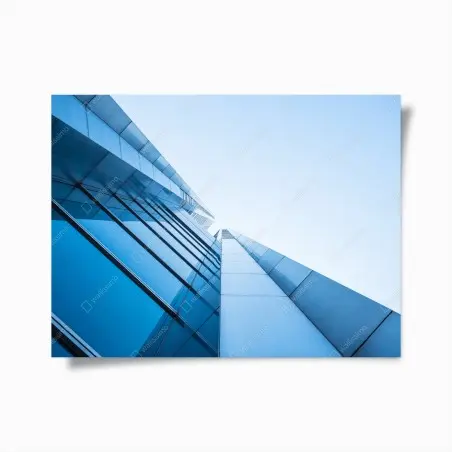 Poster moderne blaue glasfassade – Pixers®