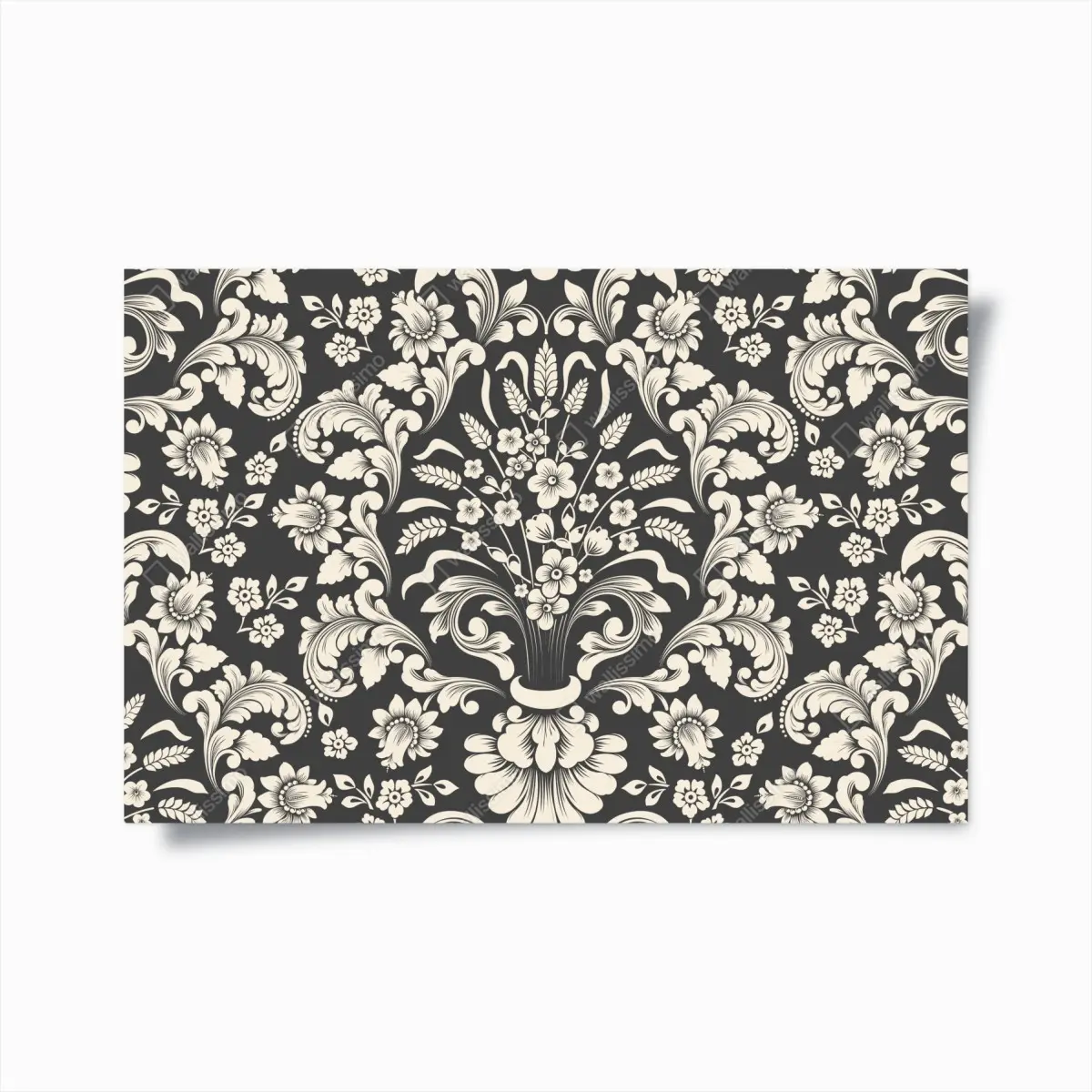 Poster vintage blumiges damastmuster – Pixers®