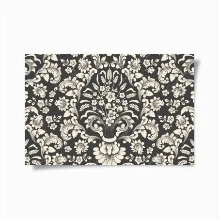 Poster vintage blumiges damastmuster – Pixers®