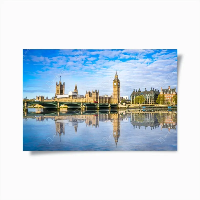 Poster London skyline mit spiegelung auf dem fluss