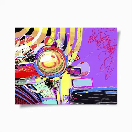 Poster lebendige violette abstrakte komposition – Pixers®