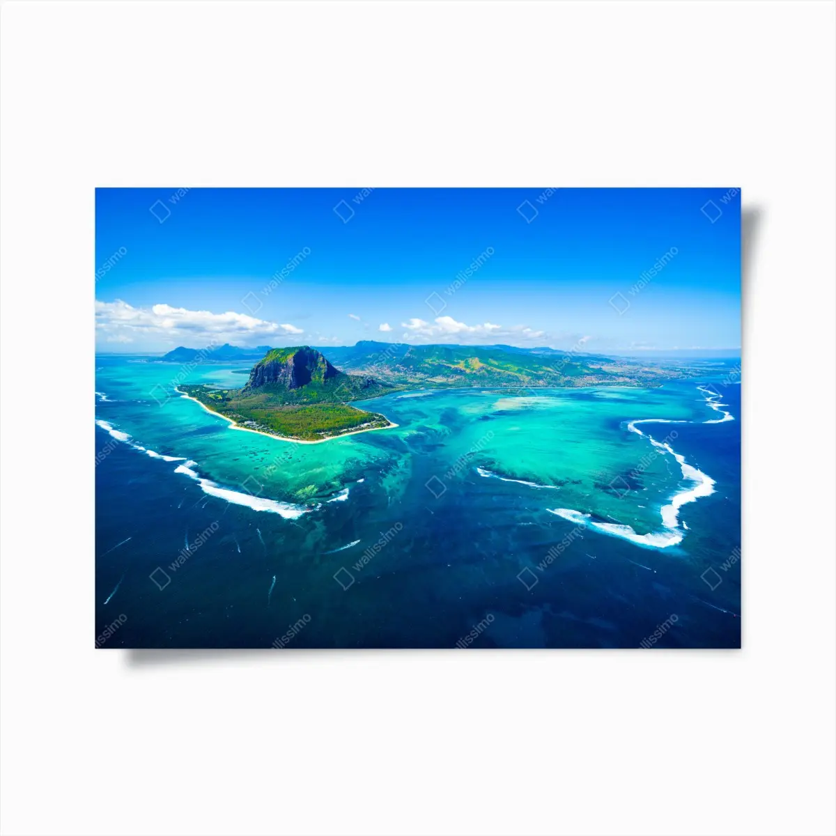 Poster panorama Le Morne über der lagune von Mauritius – Pixers®