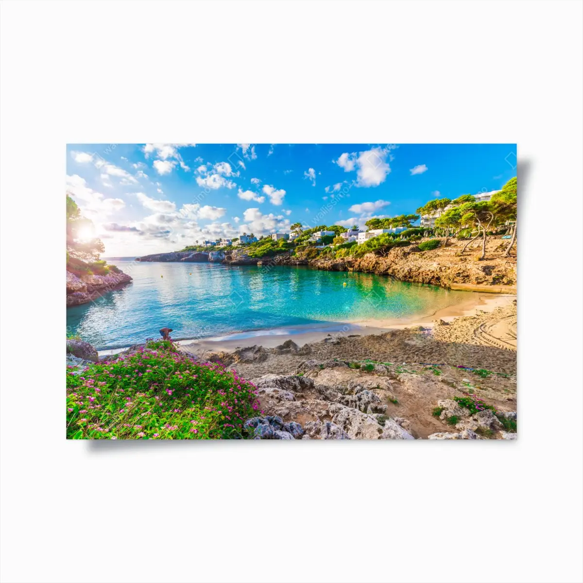 Poster sonnige Cala Esmeralda türkisbucht – Pixers®