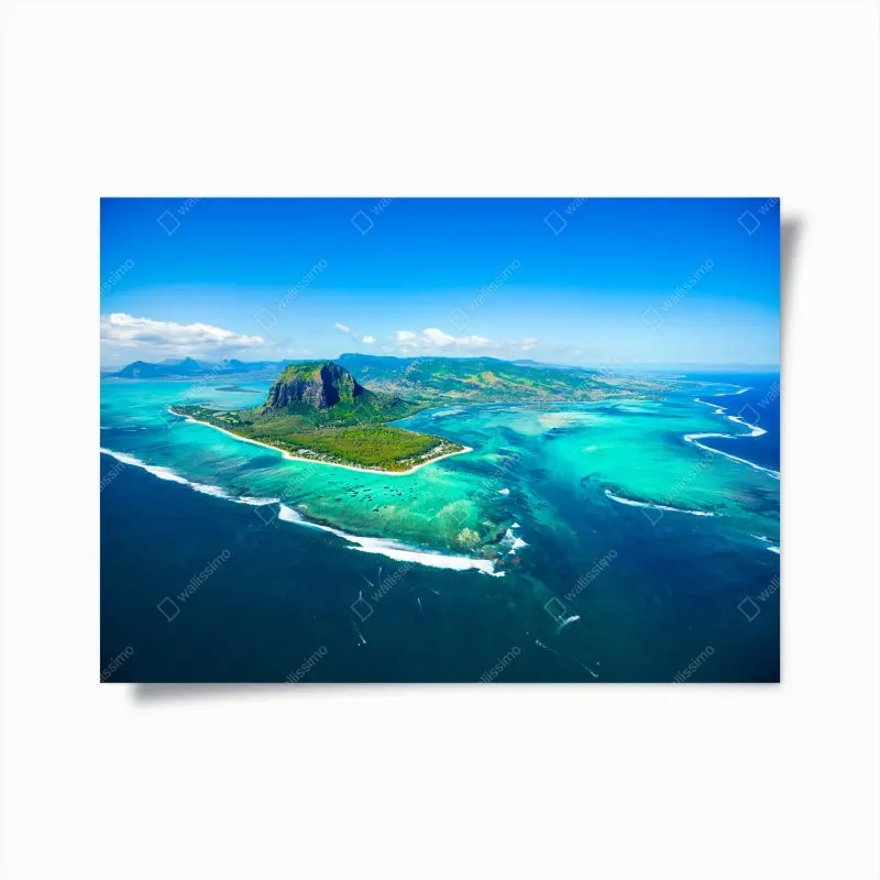 Poster Le Morne panorama der türkislagune