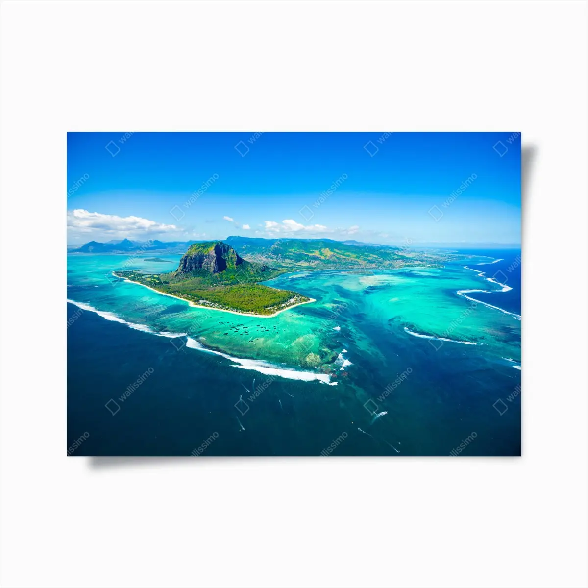 Poster Le Morne panorama der türkislagune – Pixers®