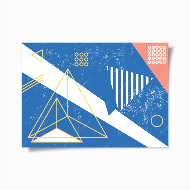 Poster geometrische abstraktion in blau