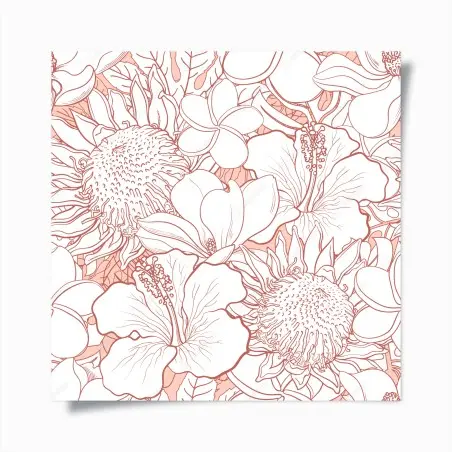 Poster zartes korallenfarbenes blumenmuster – Pixers®