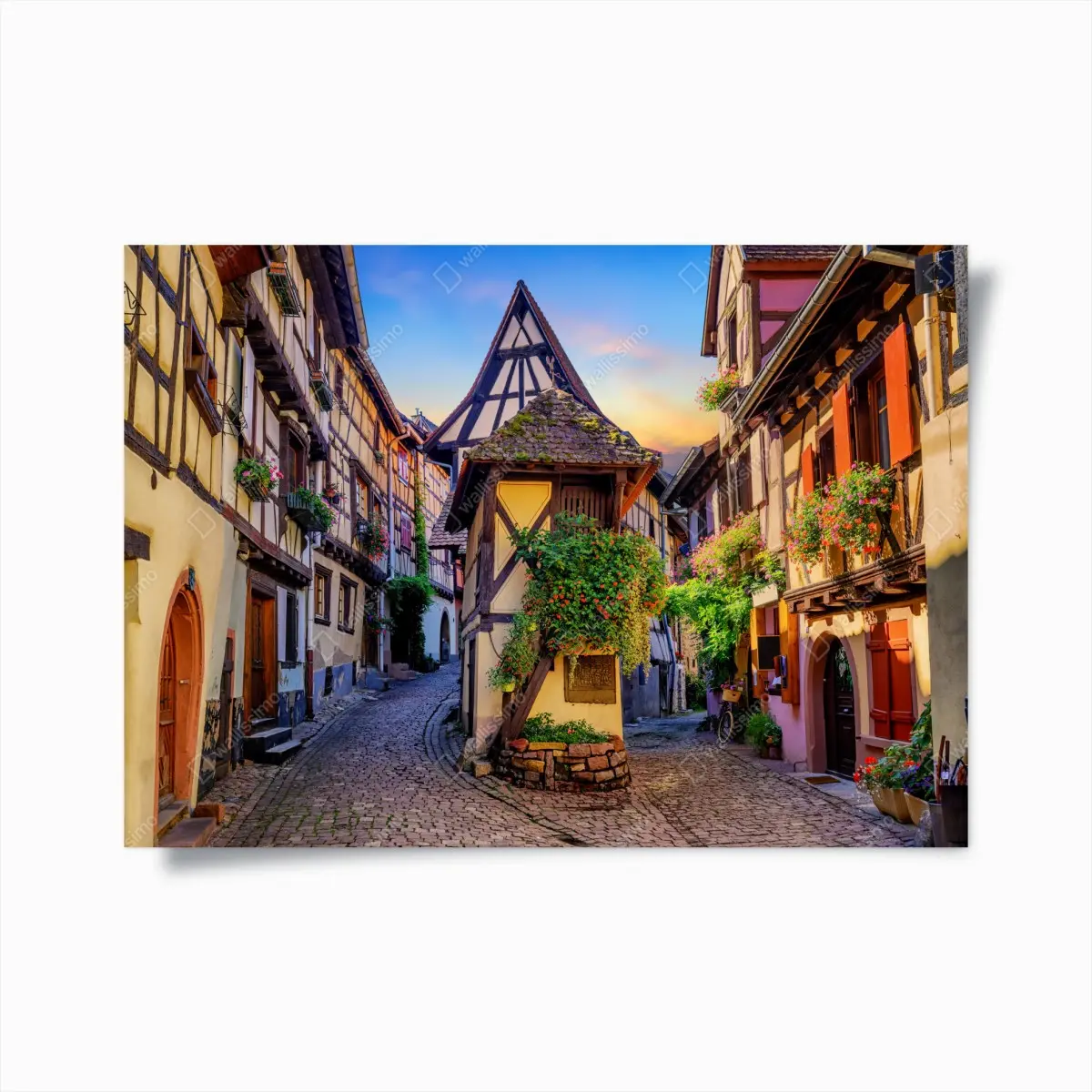 Poster malerische fachwerkstraße in Eguisheim, Elsass – Pixers®