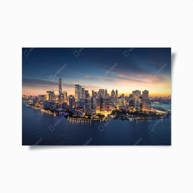 Poster Manhattan panorama bei sonnenaufgang