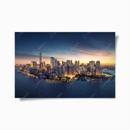 Poster Manhattan panorama bei sonnenaufgang – Pixers®