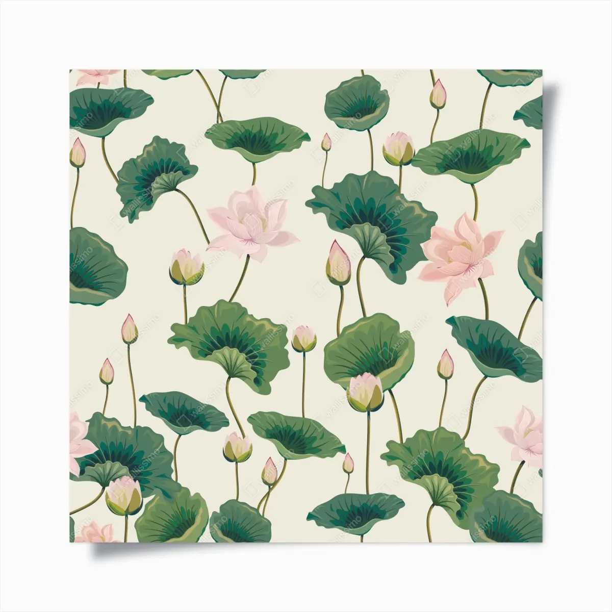 Poster ruhiges botanisches lotosmuster – Pixers®