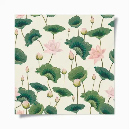 Poster ruhiges botanisches lotosmuster – Pixers®