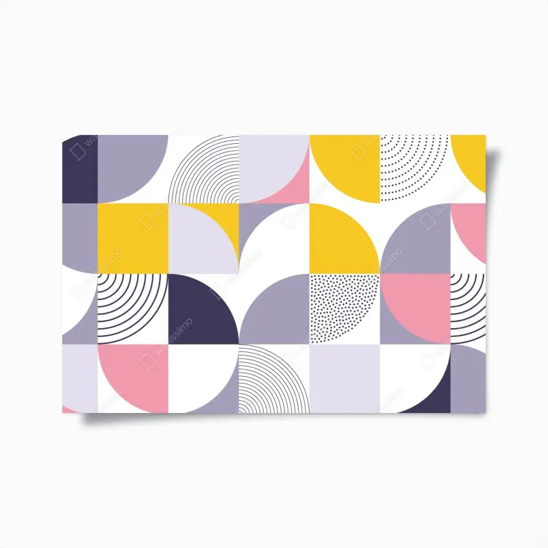 Poster pastellfarbenes geometrisches muster mit halbkreisen