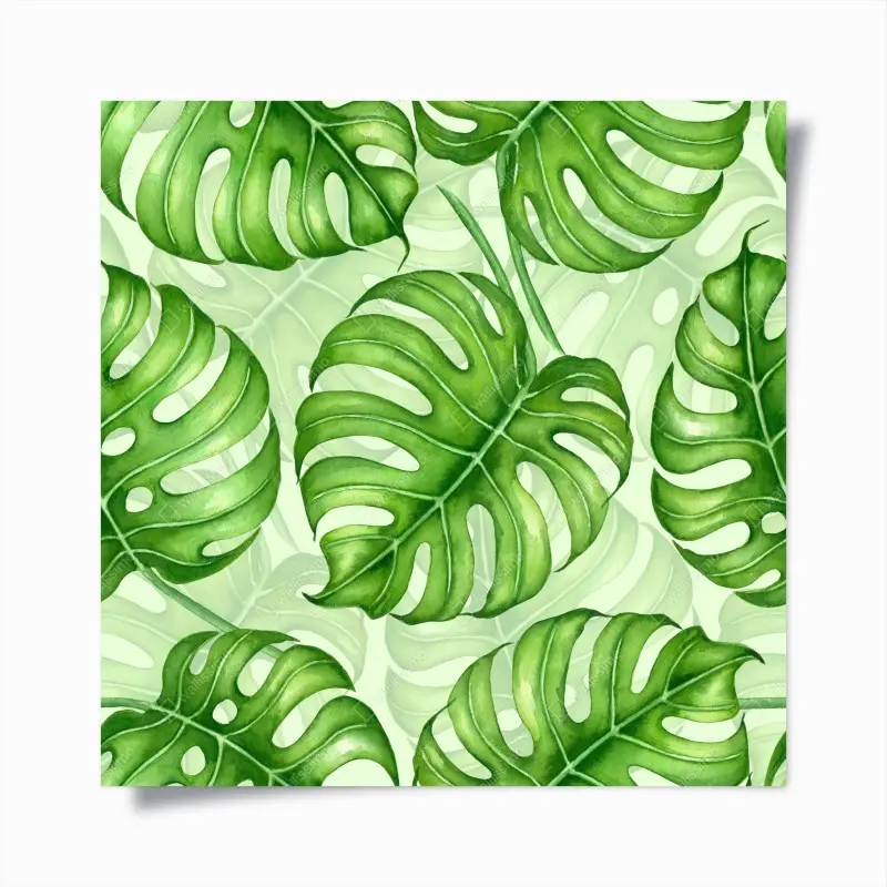 Poster aquarell monstera blättermuster