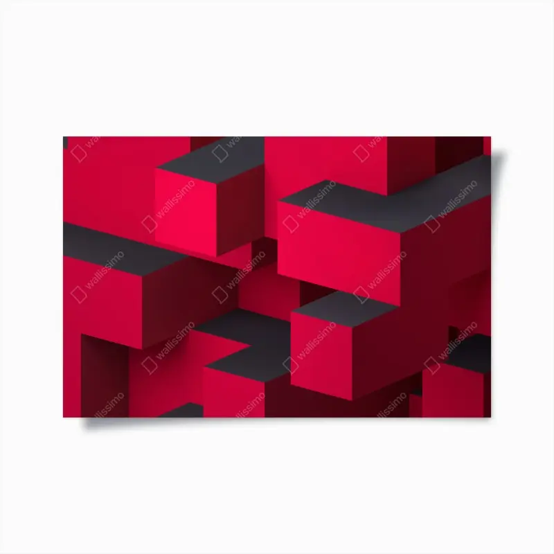Poster kräftige rote geometrische blöcke