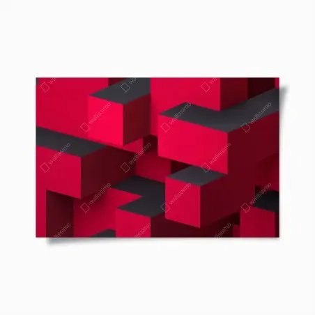Poster kräftige rote geometrische blöcke – Pixers®
