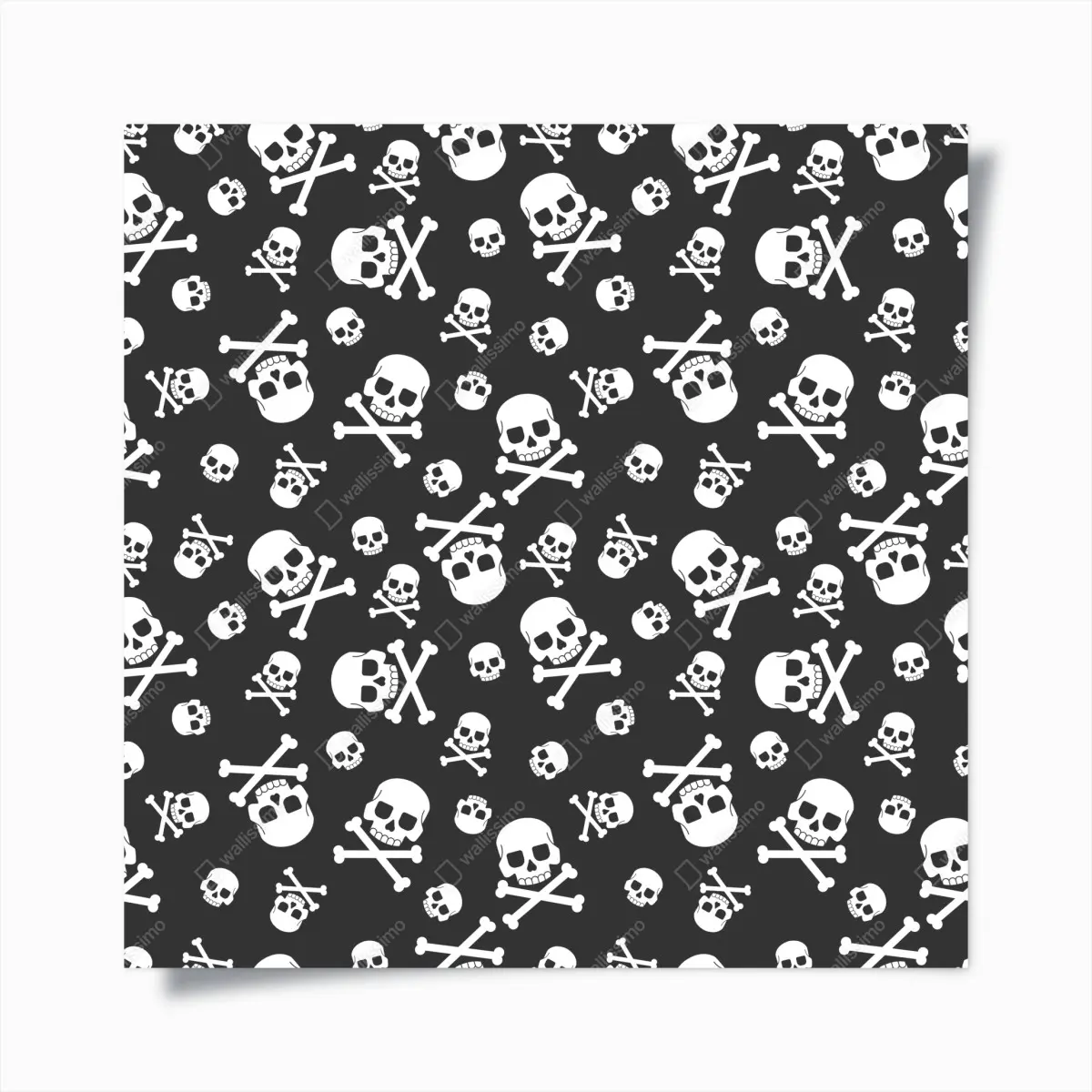 Poster weißes totenkopf muster auf grauem hintergrund – Pixers®
