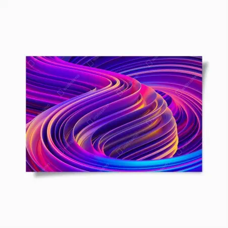 Poster leuchtender lila 3d bandwirbel – Pixers®
