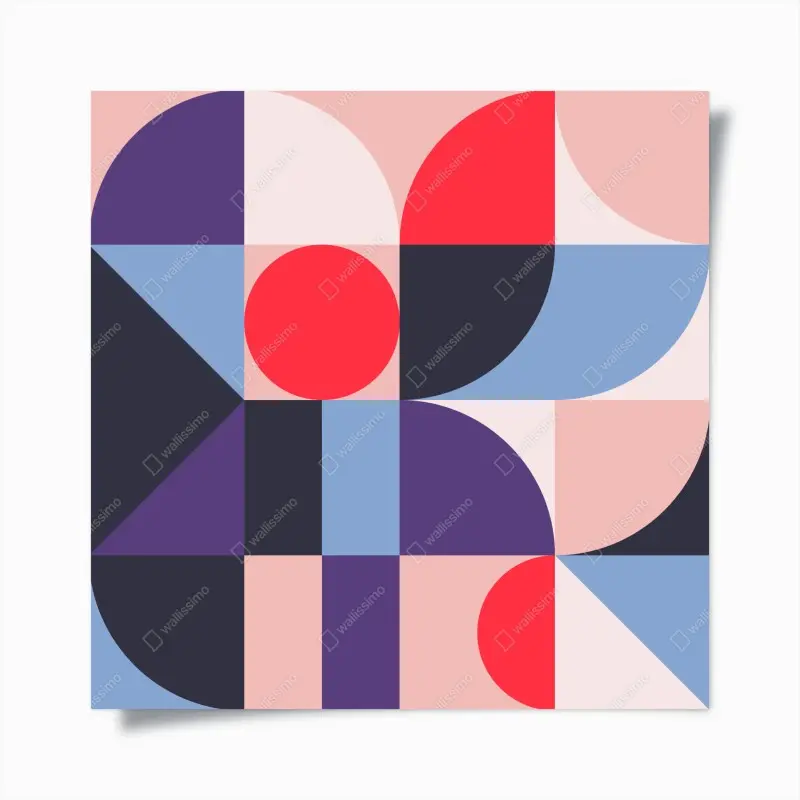 Poster geometrische pastellkomposition