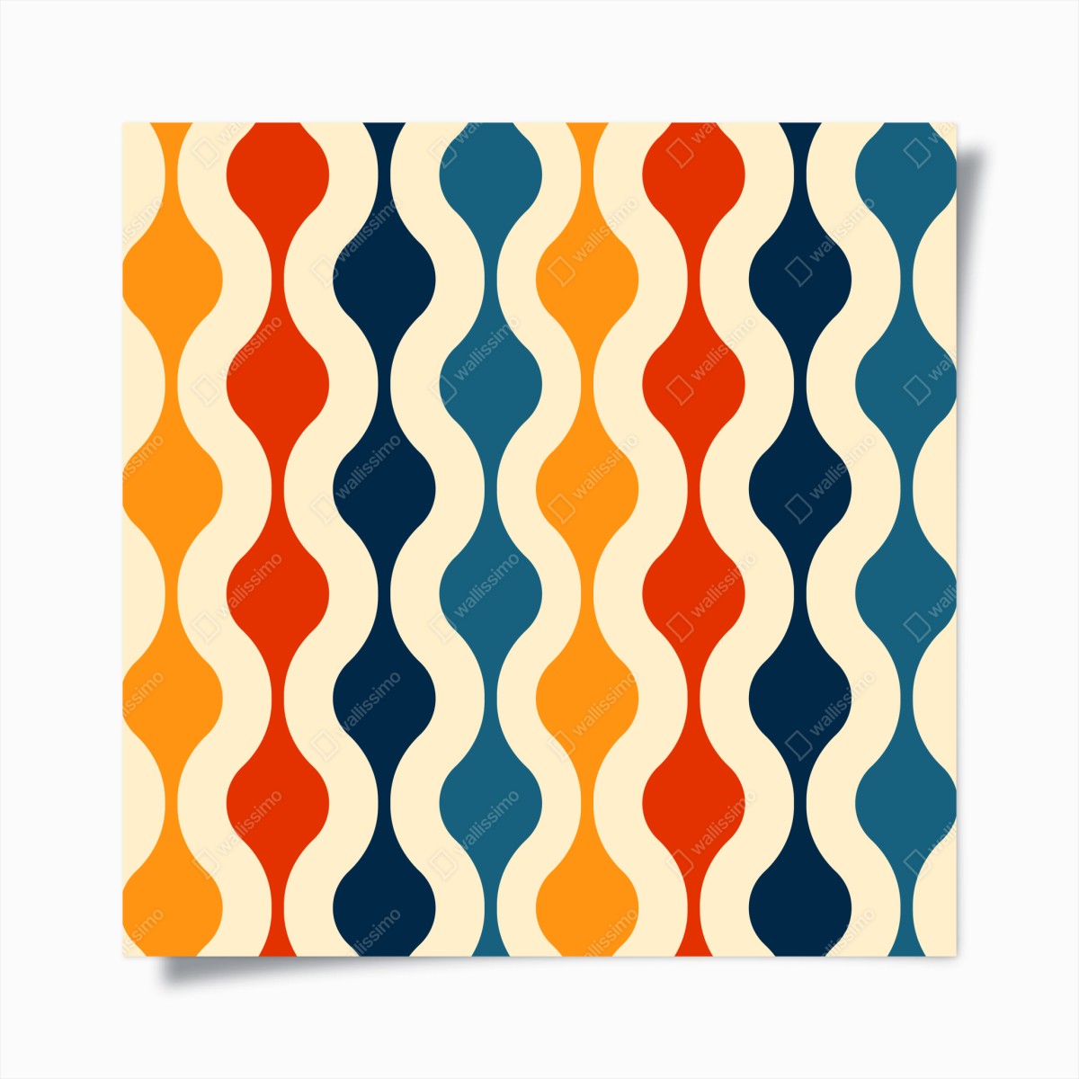 Poster retro welliges mid-century muster – Pixers®