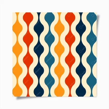 Poster retro welliges mid-century muster – Pixers®