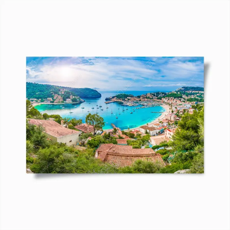 Poster sonnige panoramaaufnahme von Port de Soller