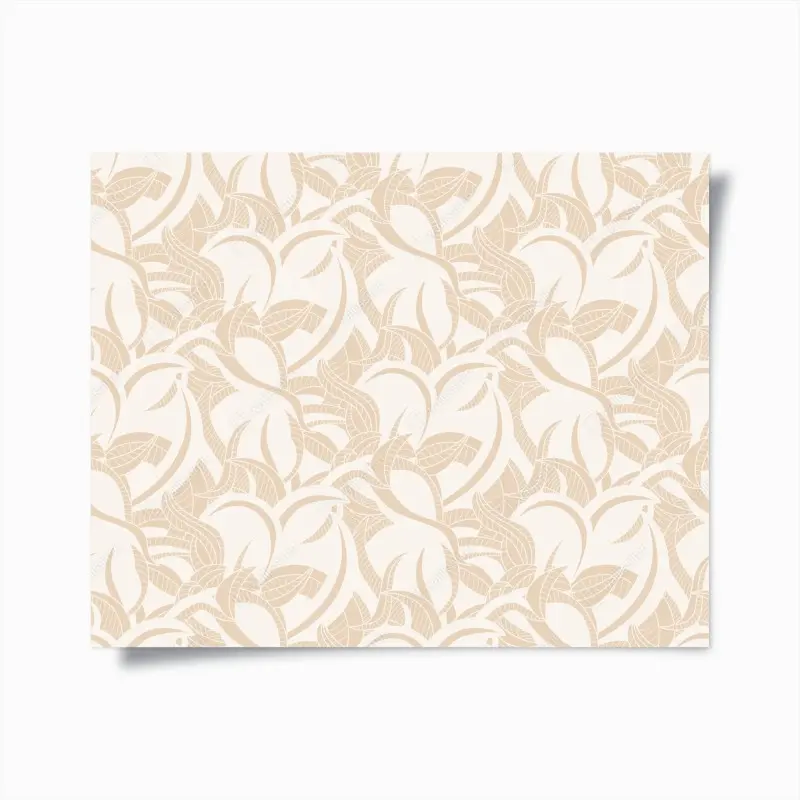 Poster beiges blattmuster im botanischen stil