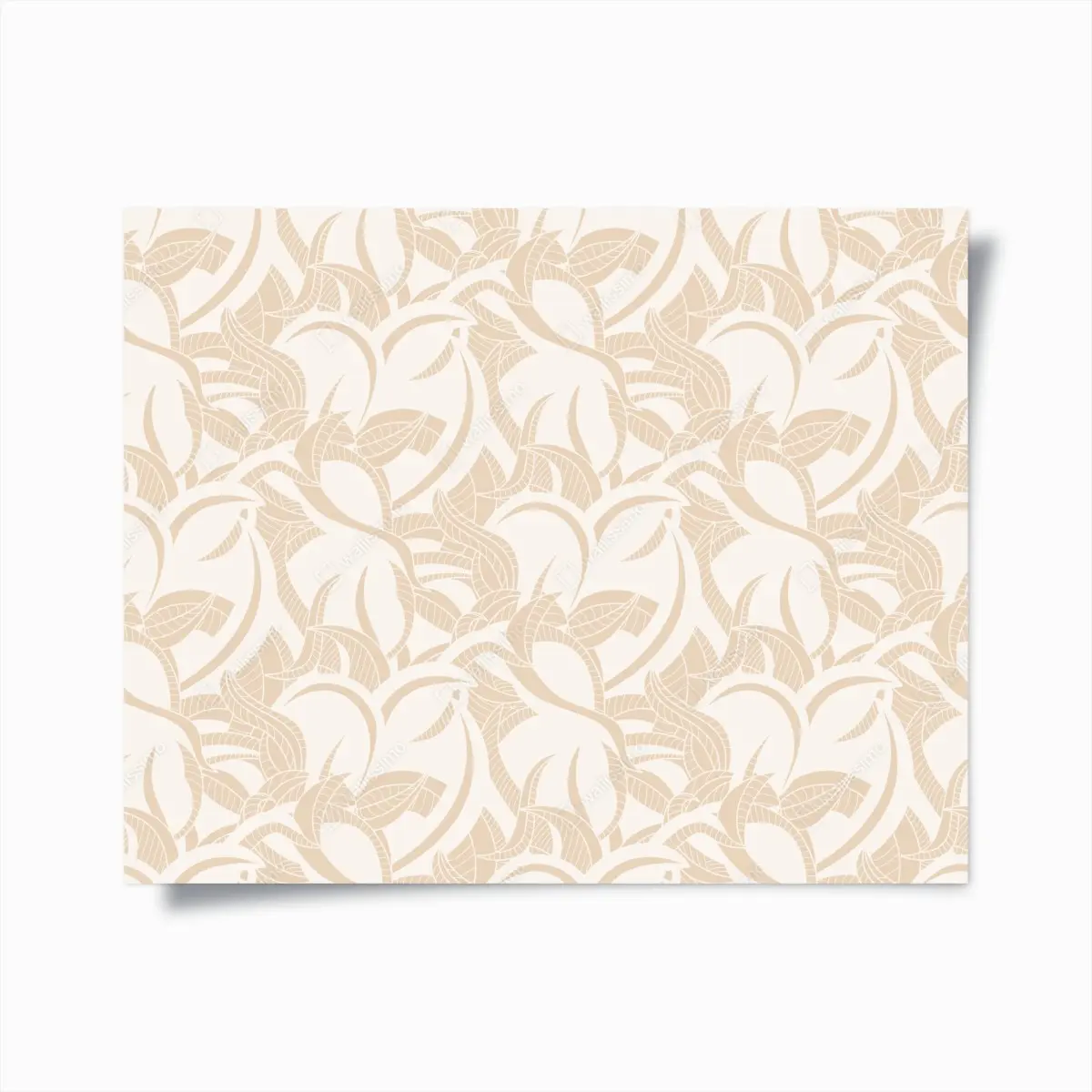 Poster beiges blattmuster im botanischen stil – Pixers®