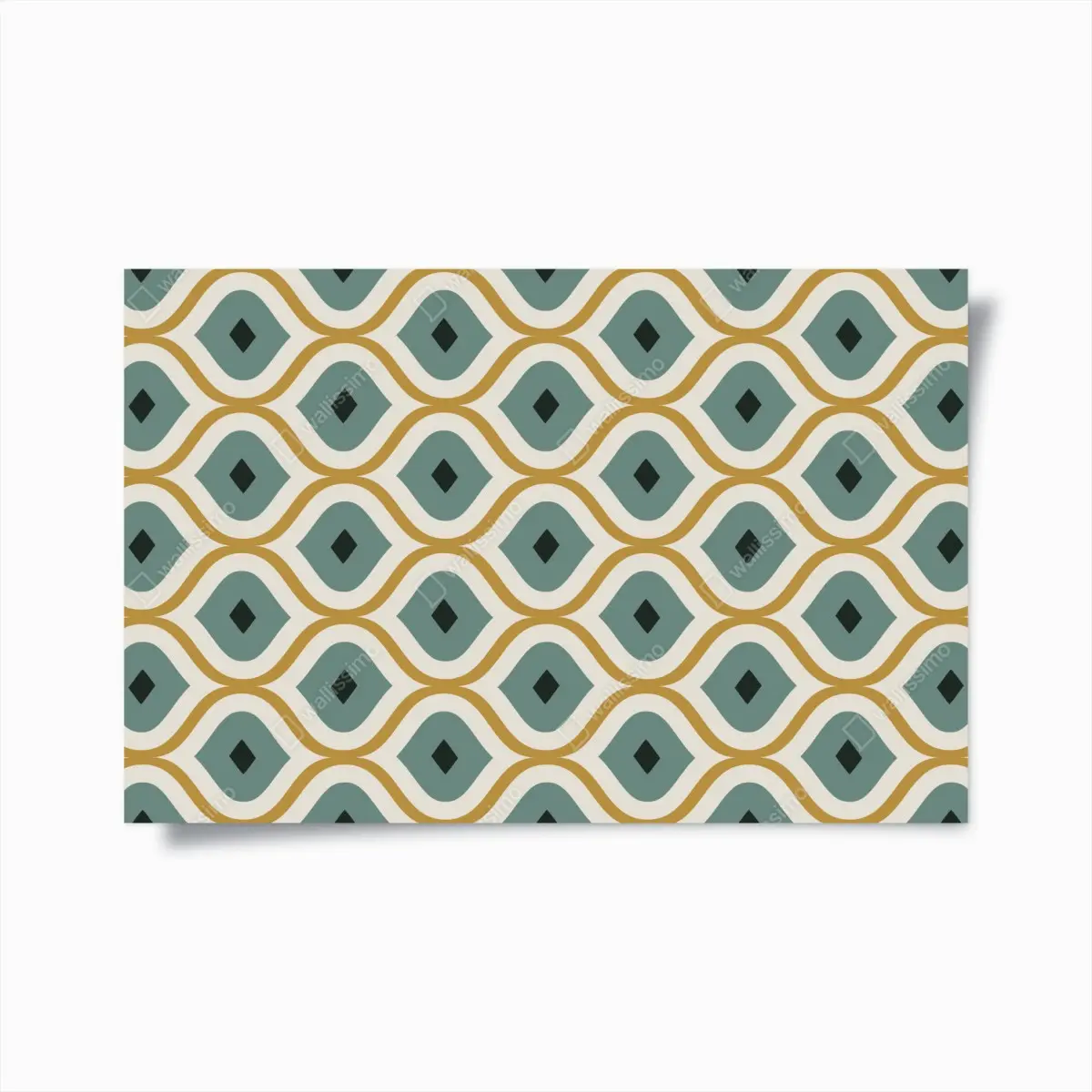 Poster türkis-goldenes geometrisches ornament – Pixers®