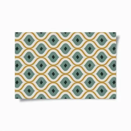 Poster türkis-goldenes geometrisches ornament – Pixers®