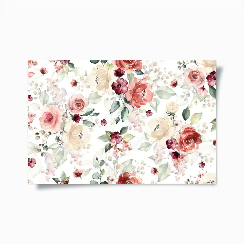 Poster zartes aquarell rosenmuster