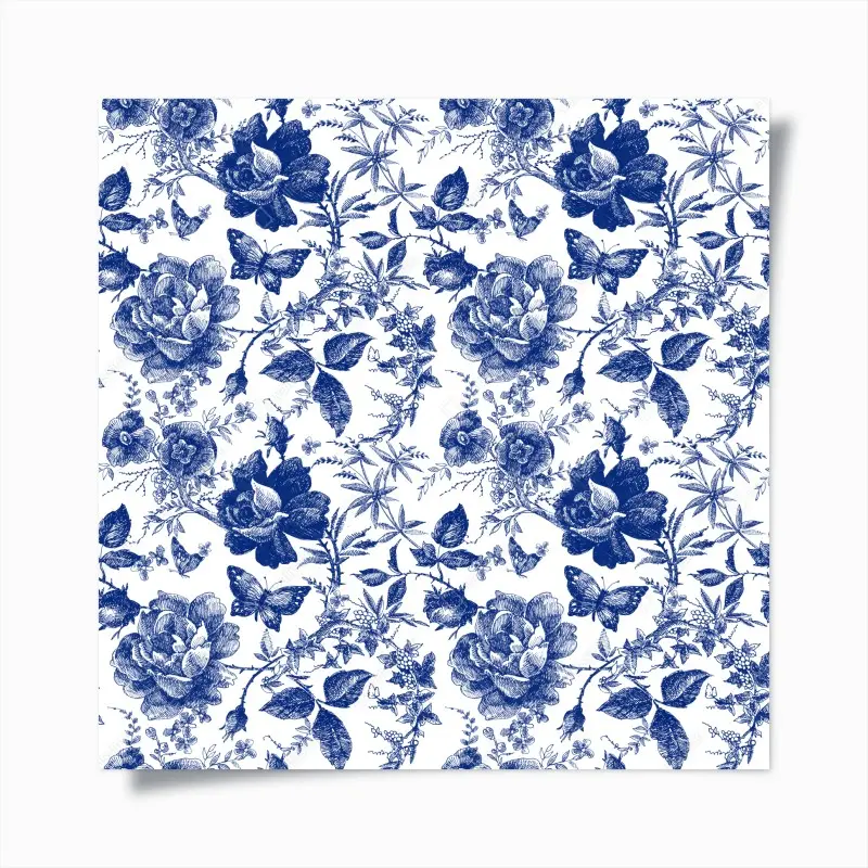 Poster blaues blumen toile-muster
