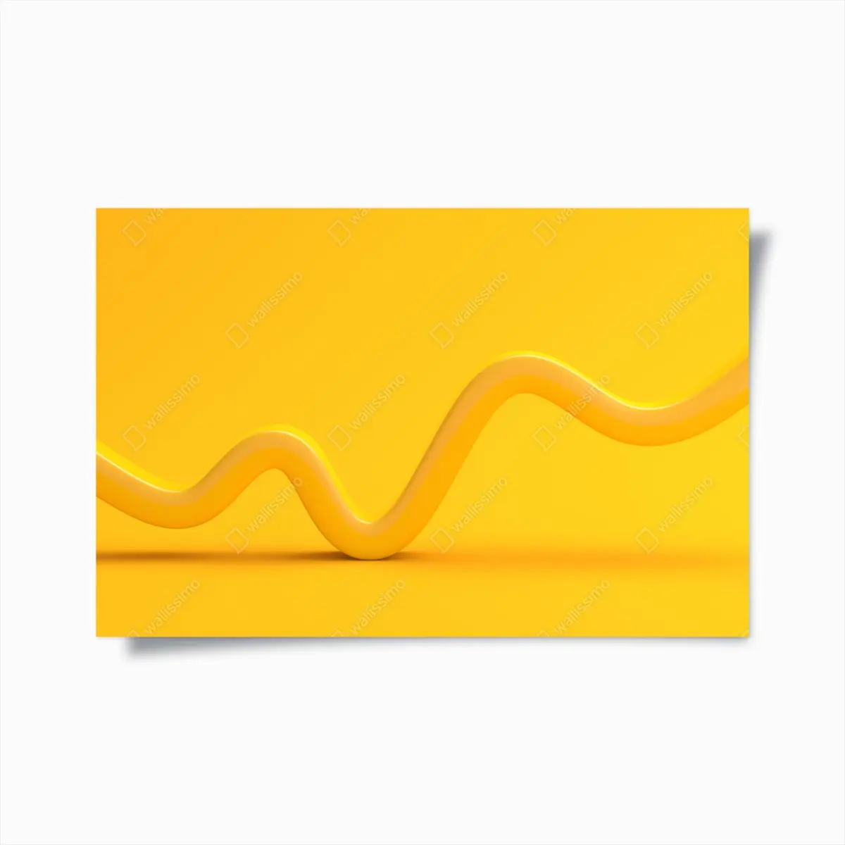 Poster sonnige gelbe 3d-abstrakte kurve – Pixers®