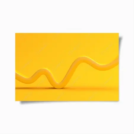 Poster sonnige gelbe 3d-abstrakte kurve – Pixers®