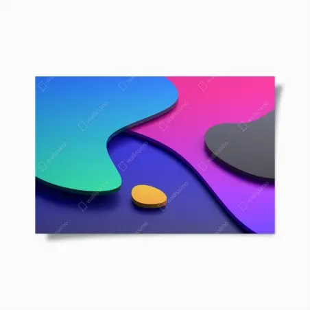 Poster lebhafte abstrakte 3d-kurven – Pixers®
