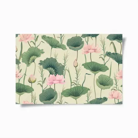 Poster sanfter lotusgarten botanisches muster – Pixers®