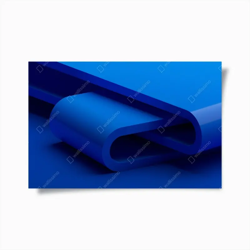 Poster minimalistische blaue geometrische schleife