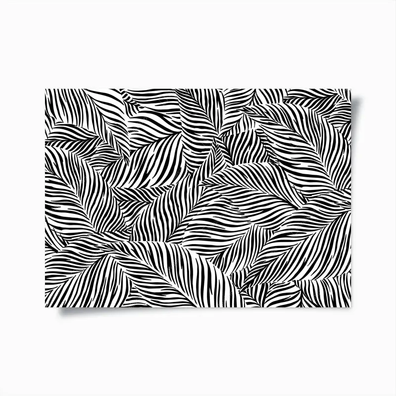 Poster monochromes tropisches blattmuster