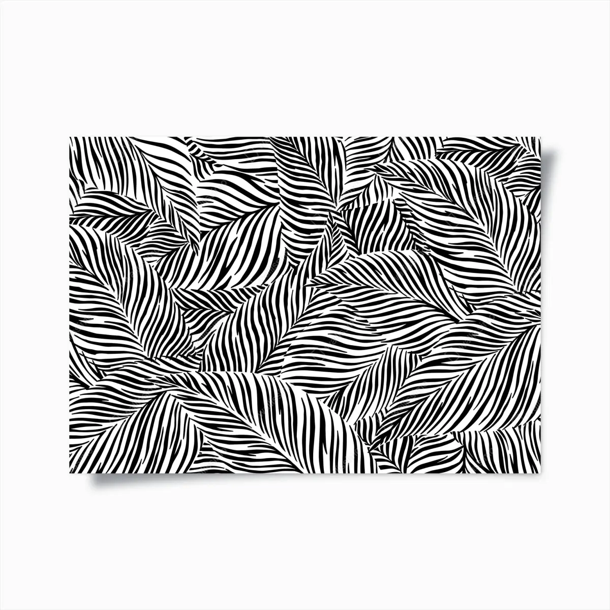 Poster monochromes tropisches blattmuster – Pixers®