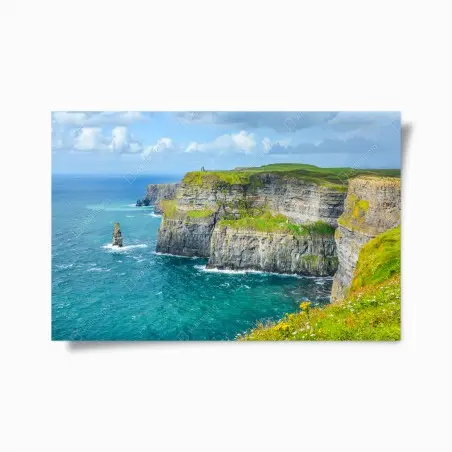 Poster dramatische küstenklippen mit meerblick – Pixers®