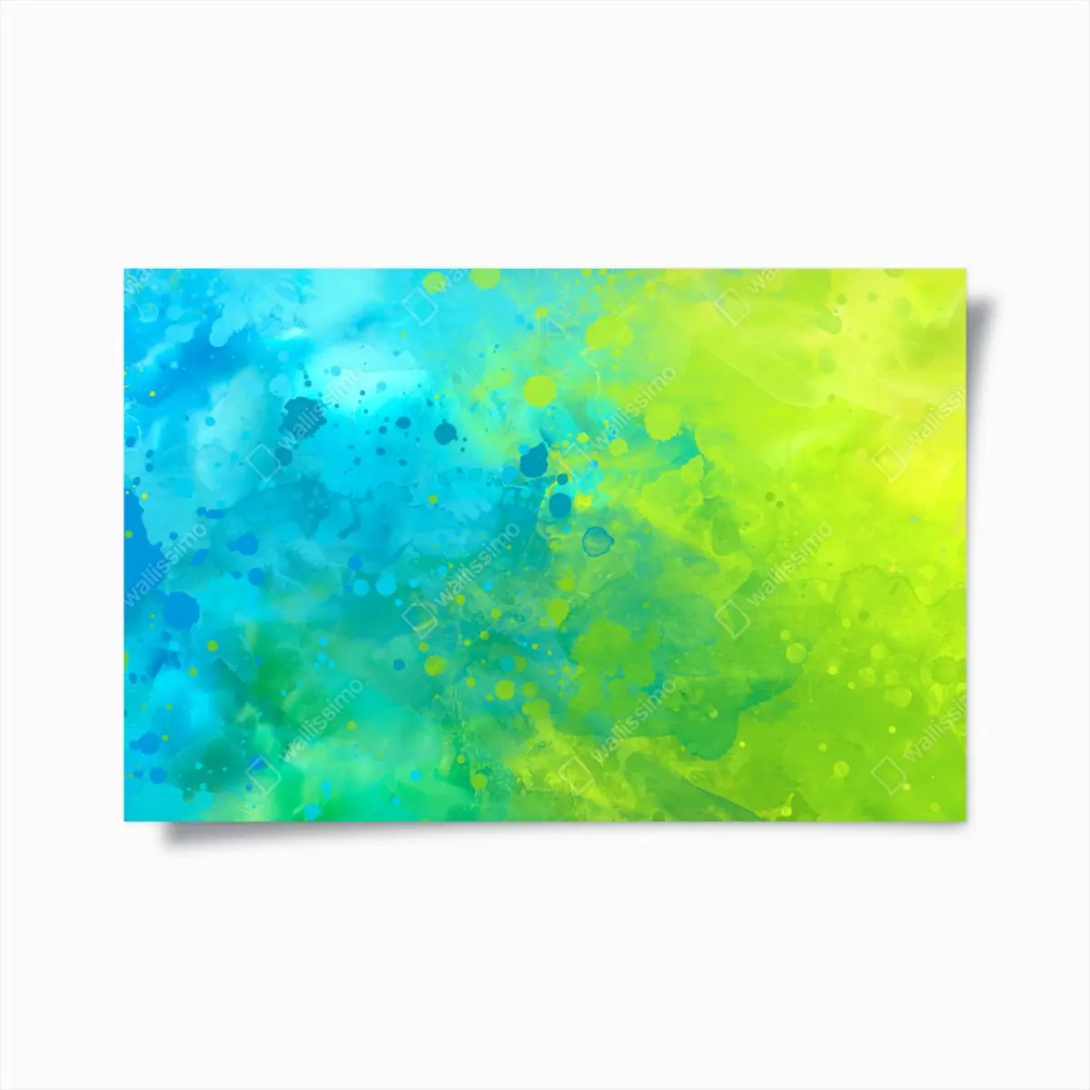 Poster lebhafte türkis und limetten aquarellspritzer – Pixers®