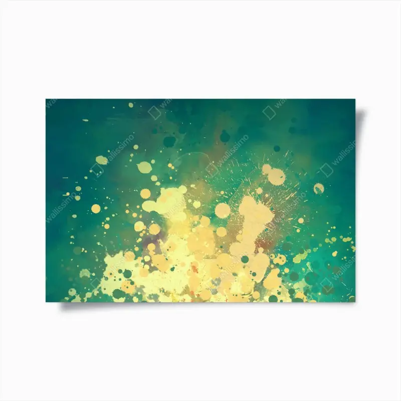 Poster türkiser aquarellausbruch abstrakt