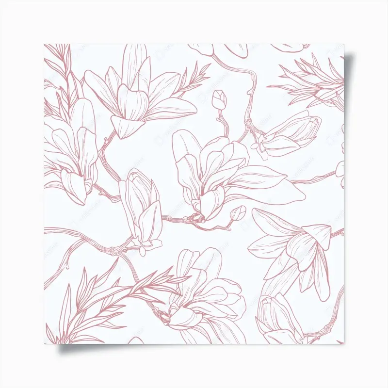 Poster zartes magnolienmuster in sanftem rosa