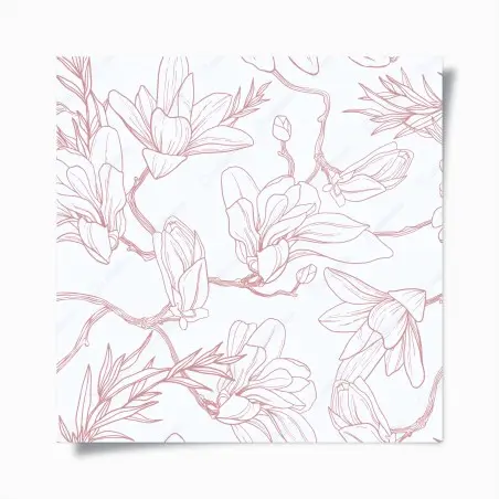 Poster zartes magnolienmuster in sanftem rosa – Pixers®