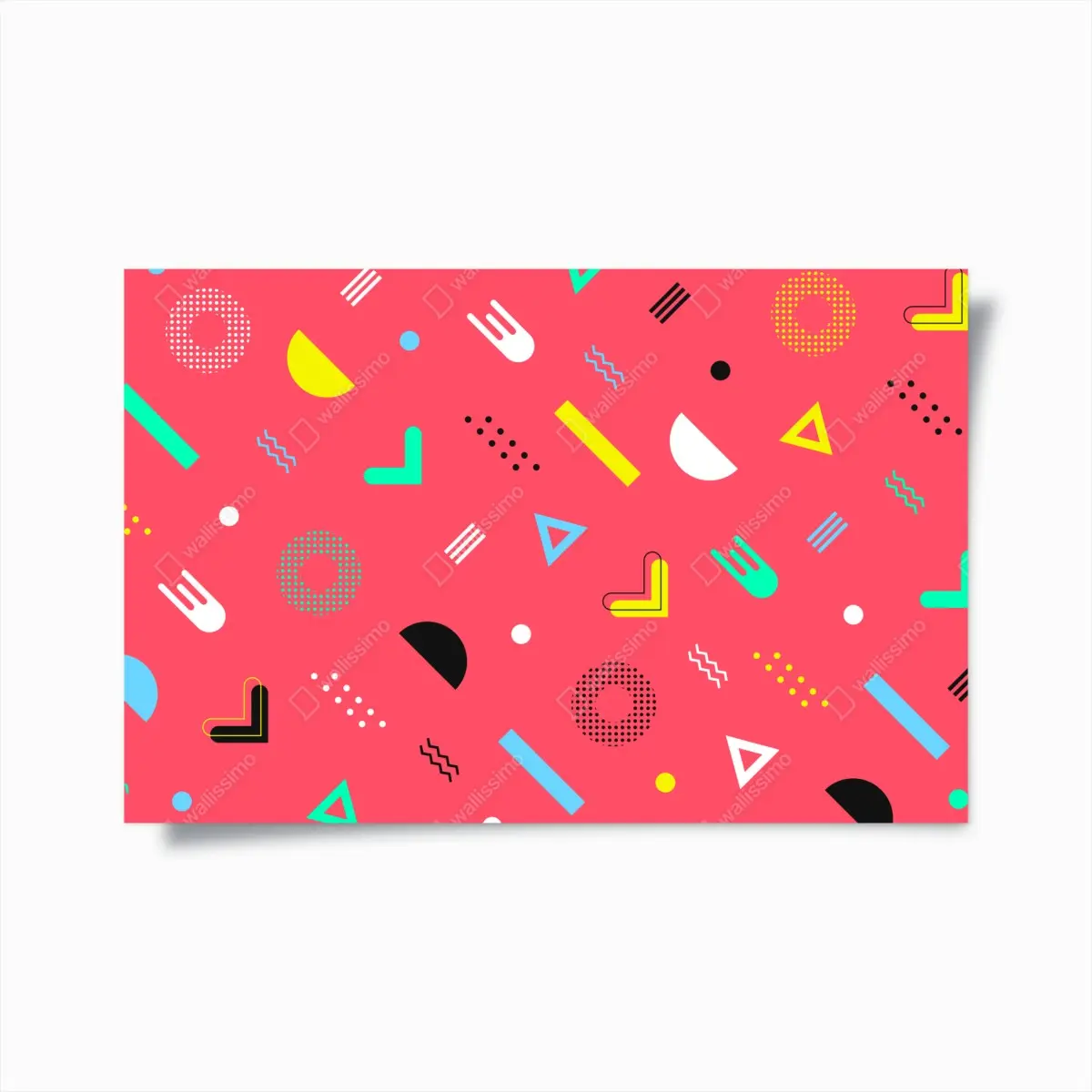 Poster leuchtendes memphis geometrisches muster – Pixers®