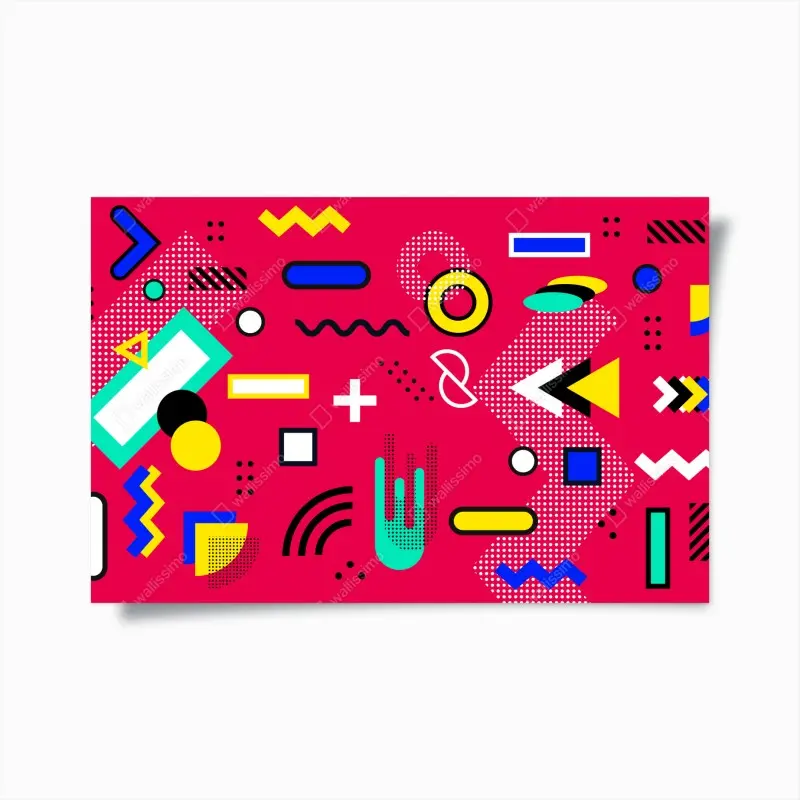 Poster lebhaftes geometrisches pop-muster