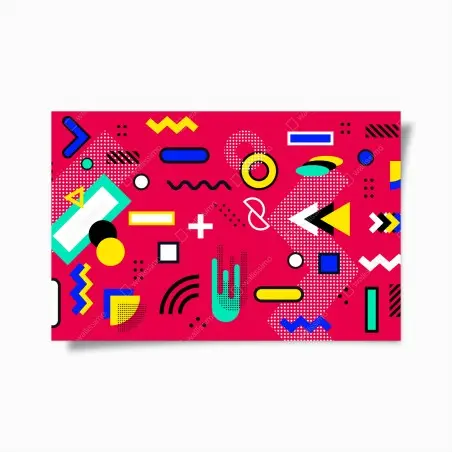 Poster lebhaftes geometrisches pop-muster – Pixers®