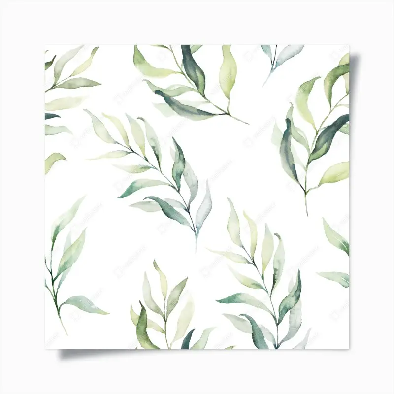 Poster sanftes aquarellmuster mit eukalyptusblättern