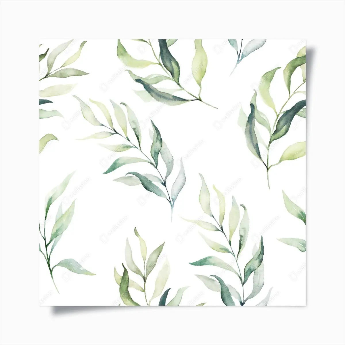 Poster sanftes aquarellmuster mit eukalyptusblättern – Pixers®